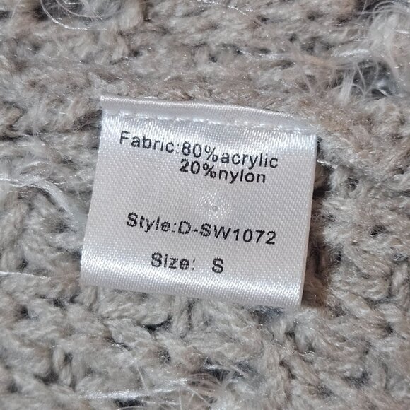 Boho Unique Elan Women's Shaggy Knit Vest Cardigan  S Beige Open Front Lightweig - Picture 6 of 11